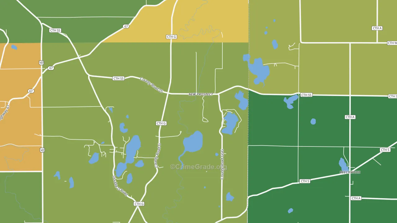 New Prospect, WI Map of Theft Rates