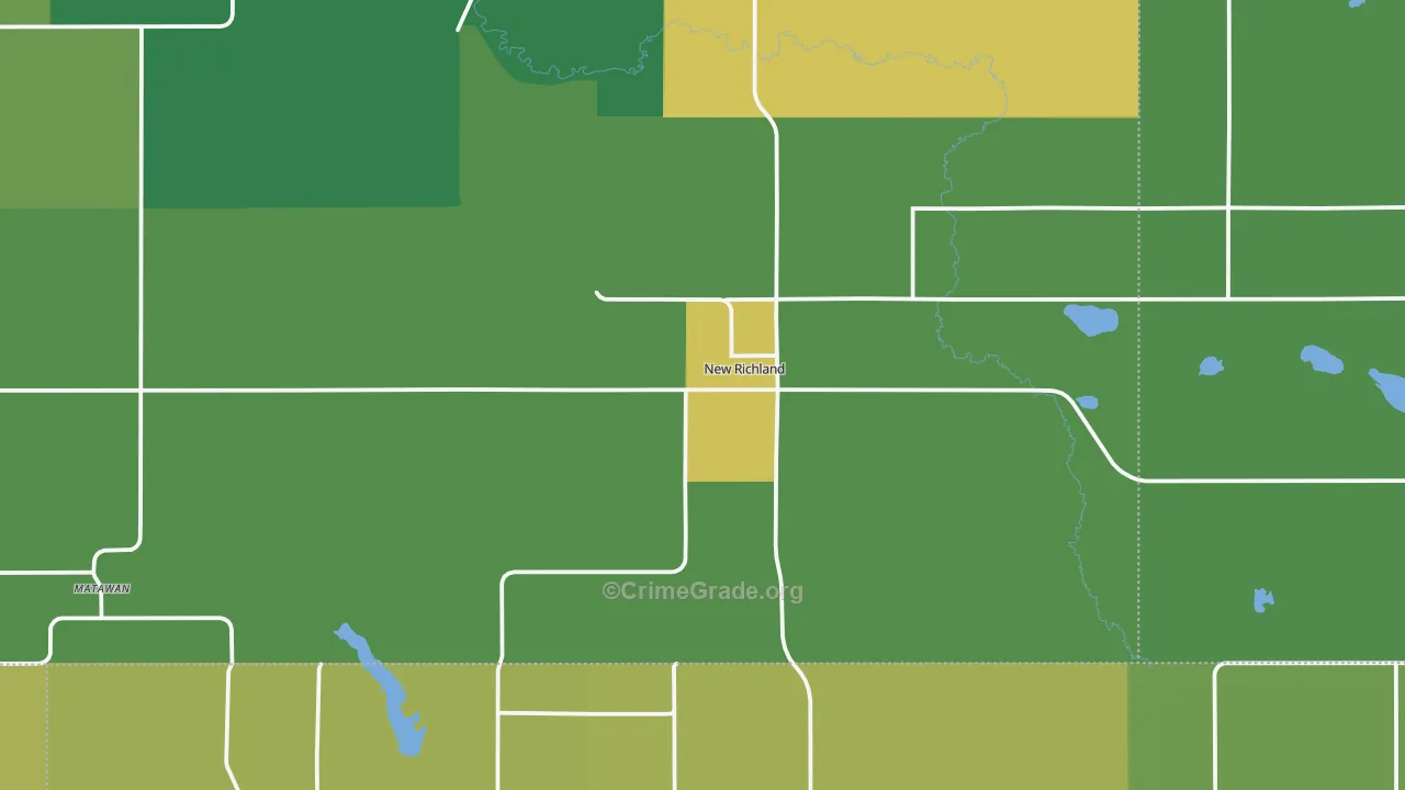 New Richland, MN Map of Theft Rates