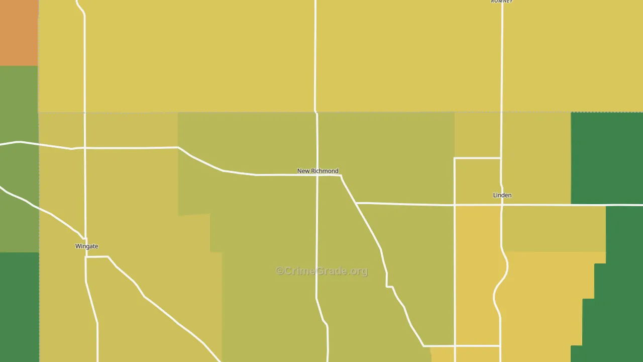 New Richmond, IN Map of Theft Rates