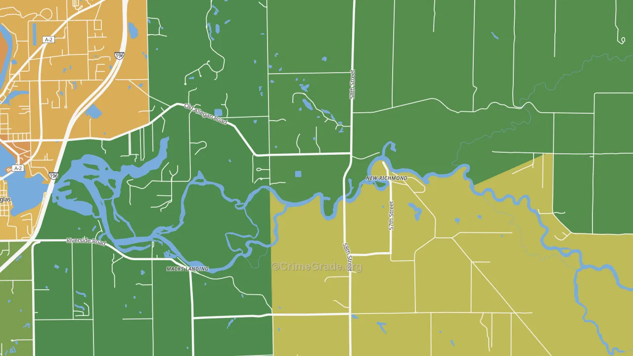 New Richmond, MI Map of Theft Rates