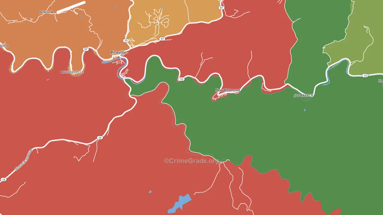 New Richmond, WV Map of Theft Rates