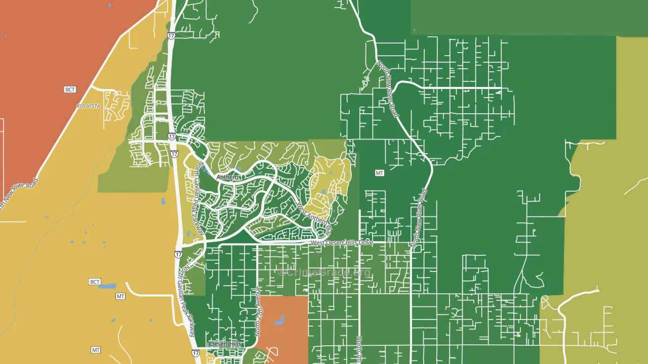 New River, AZ Map of Theft Rates