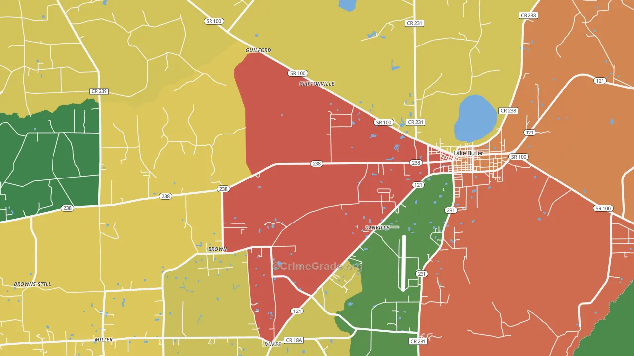 New River, FL Map of Theft Rates