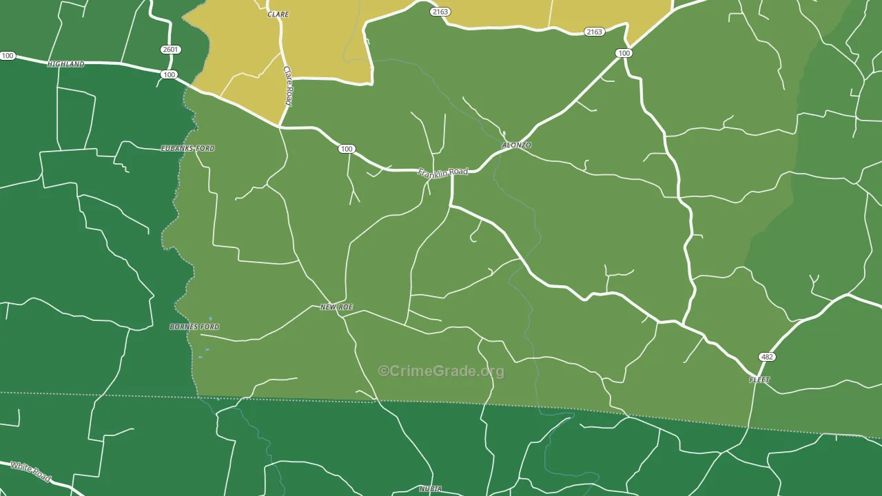 New Roe, KY Map of Theft Rates