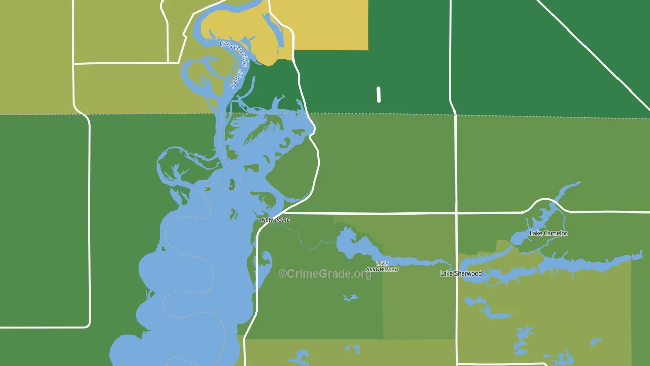New Rome, WI Map of Theft Rates
