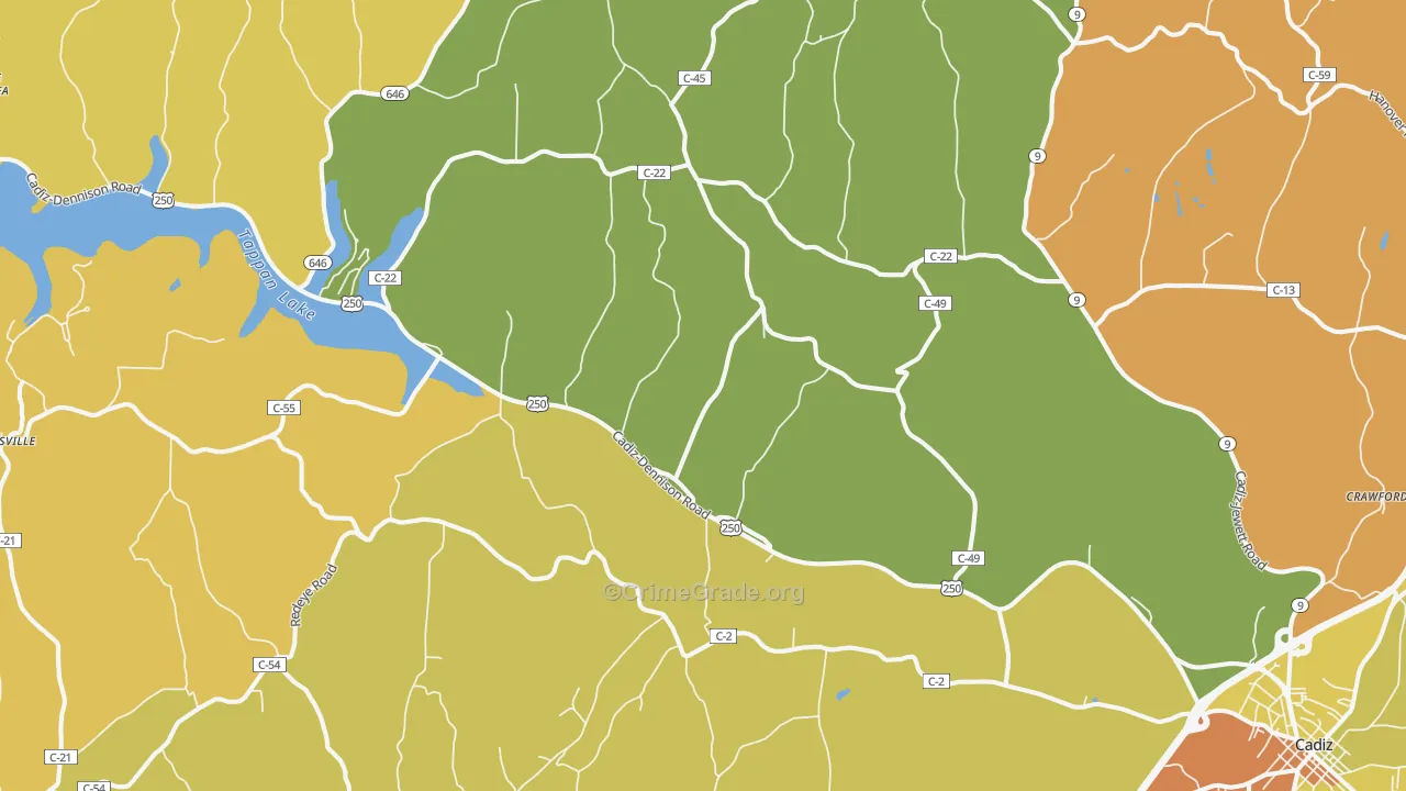 New Rumley, OH Map of Theft Rates