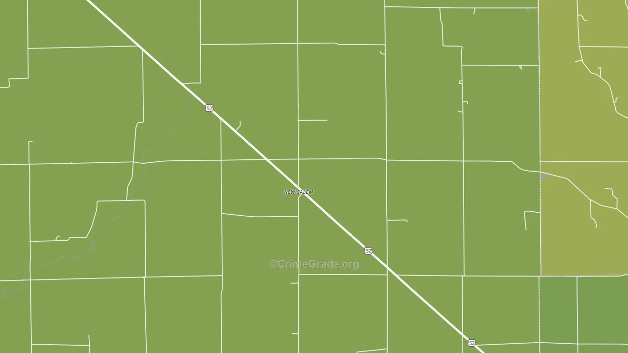 New Salem, IN Map of Theft Rates
