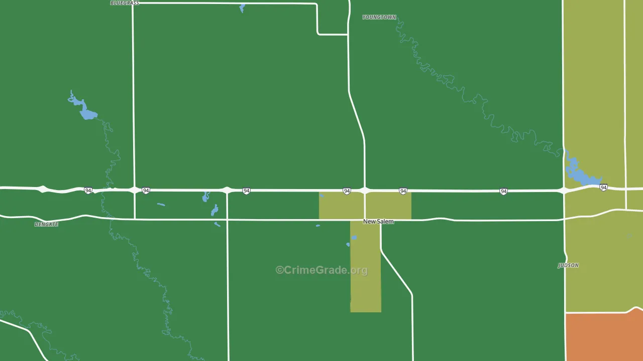 New Salem, ND Map of Theft Rates