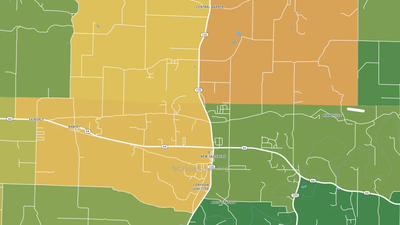 New Salisbury, IN Map of Theft Rates