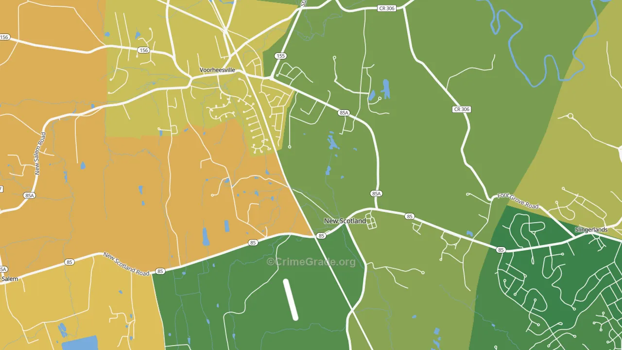 New Scotland, NY Map of Theft Rates