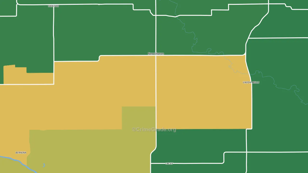 New Sharon, IA Map of Theft Rates
