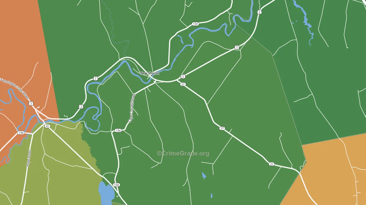 New Sharon, ME Map of Theft Rates