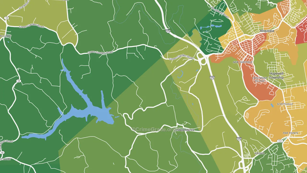 New Sheffield, PA Map of Theft Rates
