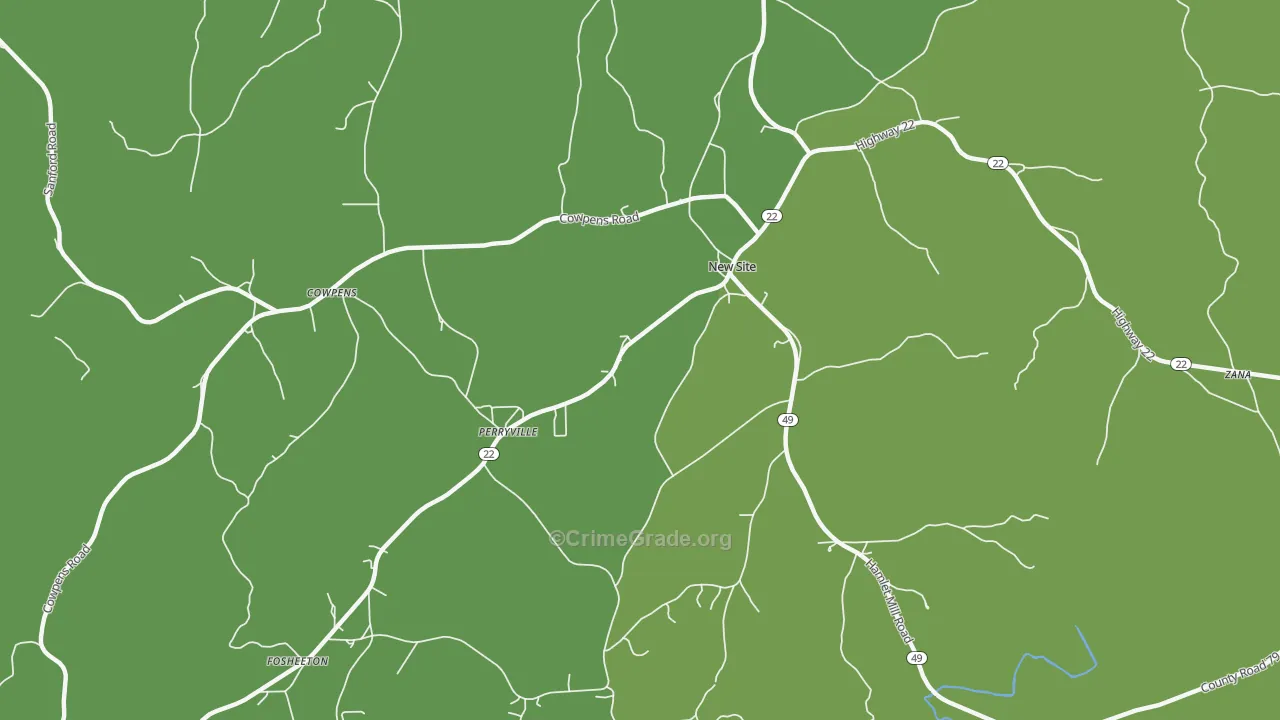 New Site, AL Map of Theft Rates