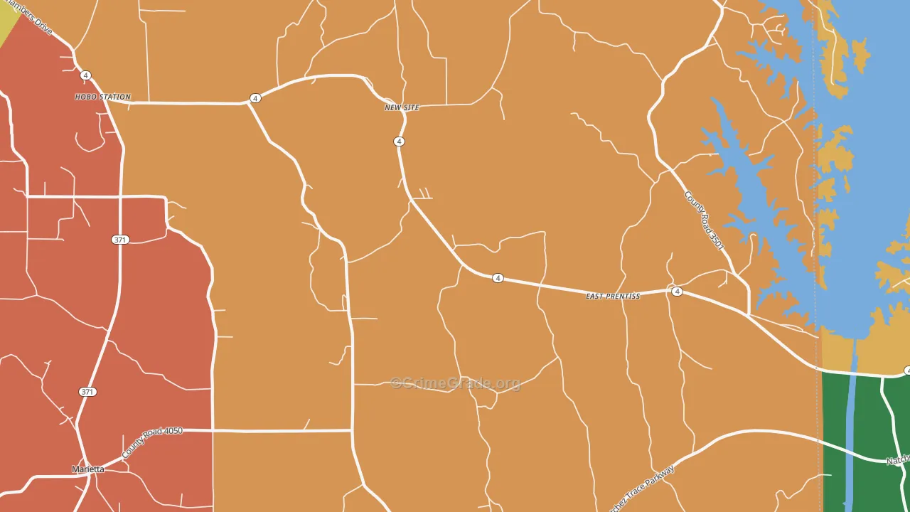 New Site, MS Map of Theft Rates