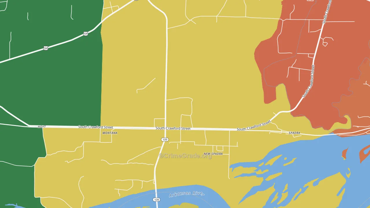 New Spadra, AR Map of Theft Rates