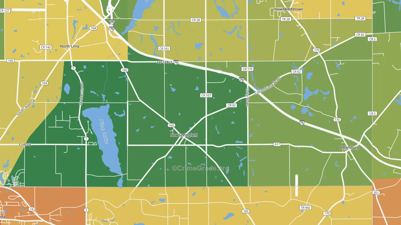 New Springfield, OH Map of Theft Rates