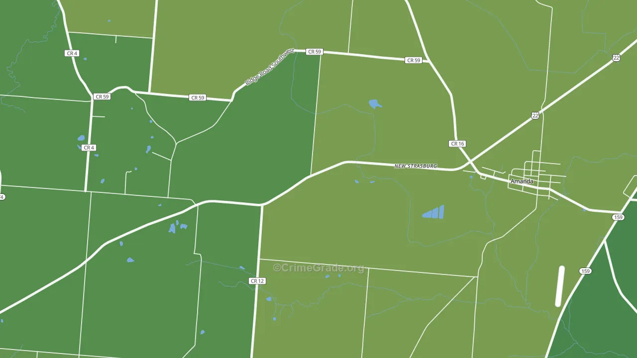 New Strasburg, OH Map of Theft Rates