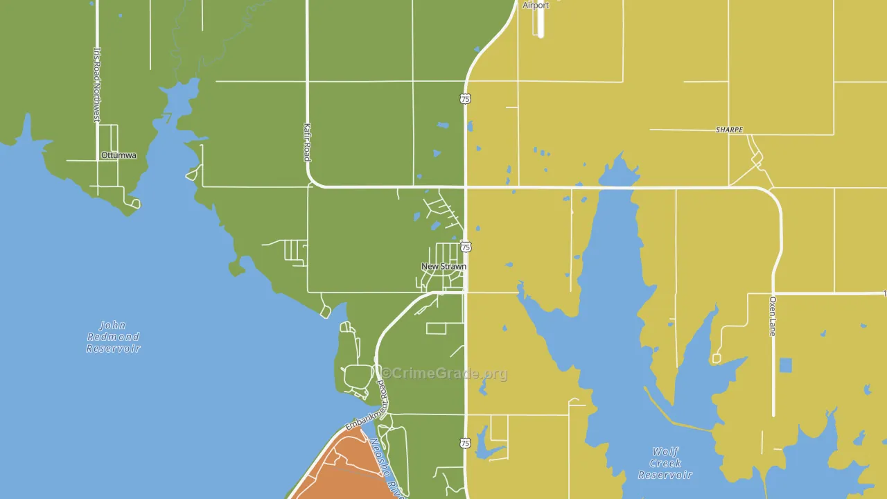New Strawn, KS Map of Theft Rates