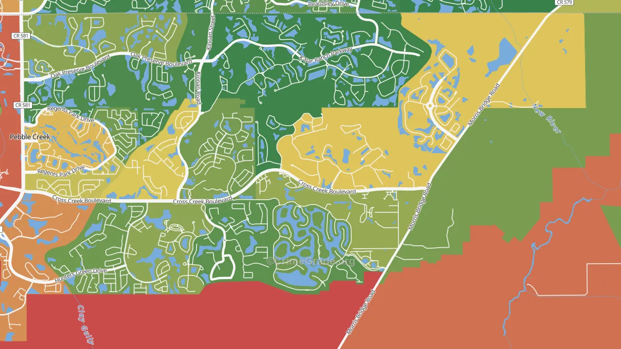 New Tampa, Tampa, FL Map of Theft Rates