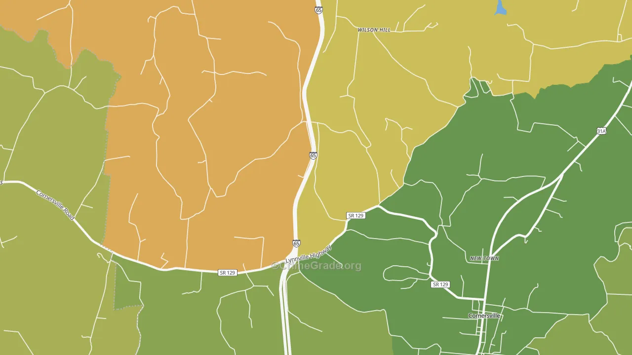 New Town, TN Map of Theft Rates