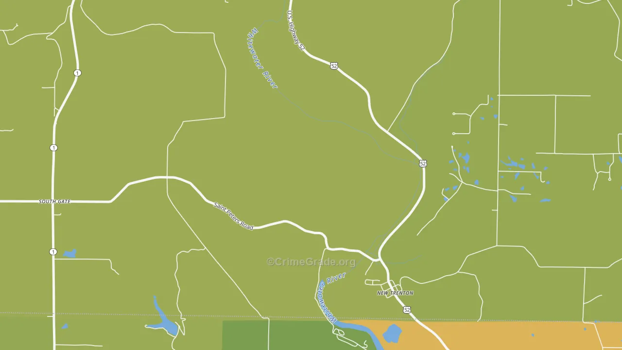 New Trenton, IN Map of Theft Rates