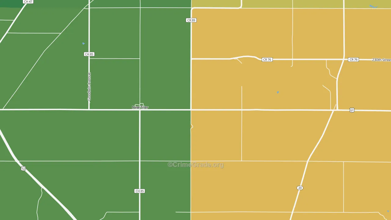 New Trier, MN Map of Theft Rates