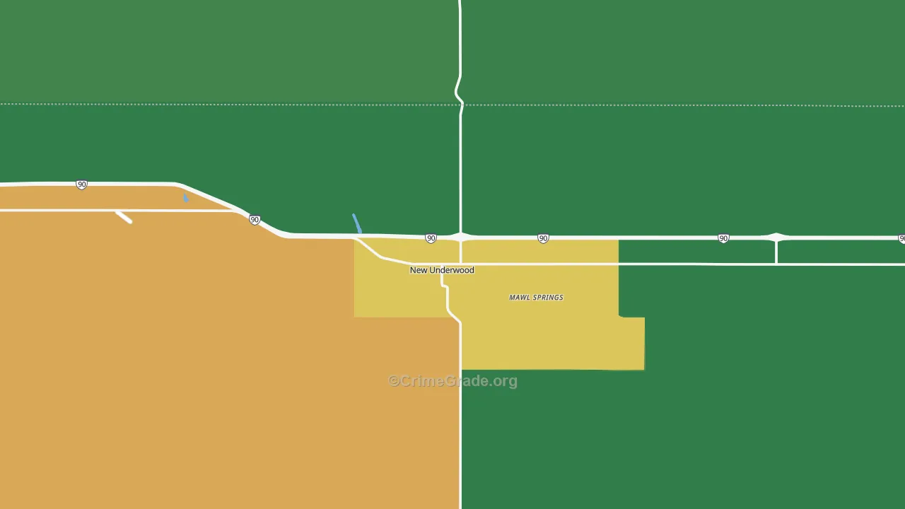 New Underwood, SD Map of Theft Rates