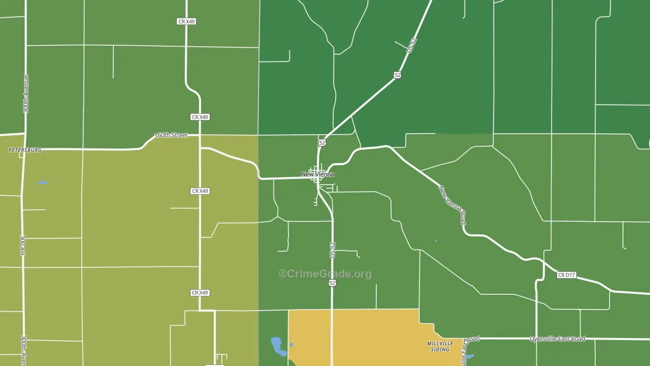 New Vienna, IA Map of Theft Rates