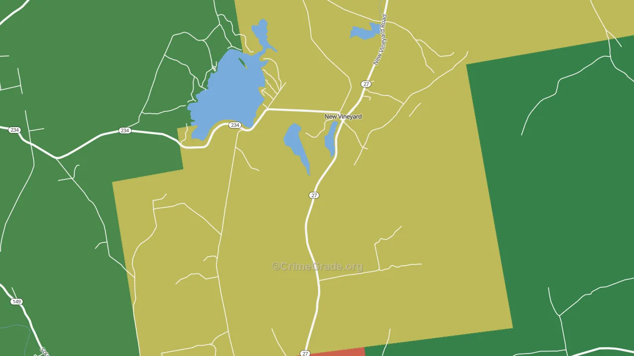 New Vineyard, ME Map of Theft Rates