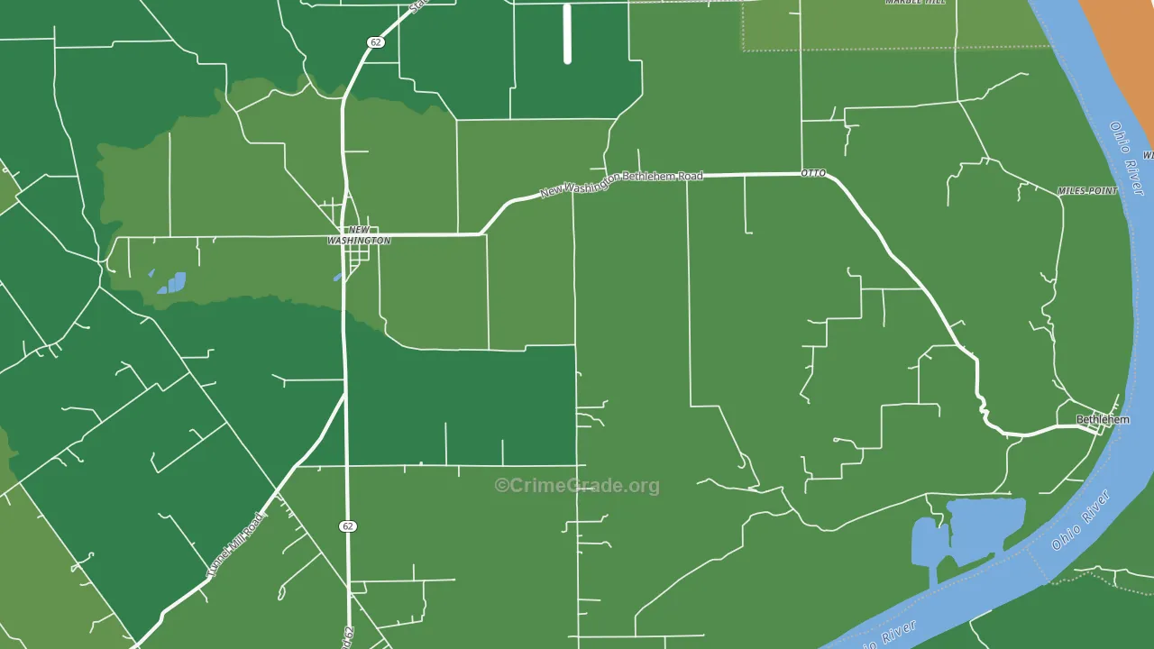 New Washington, IN Map of Theft Rates