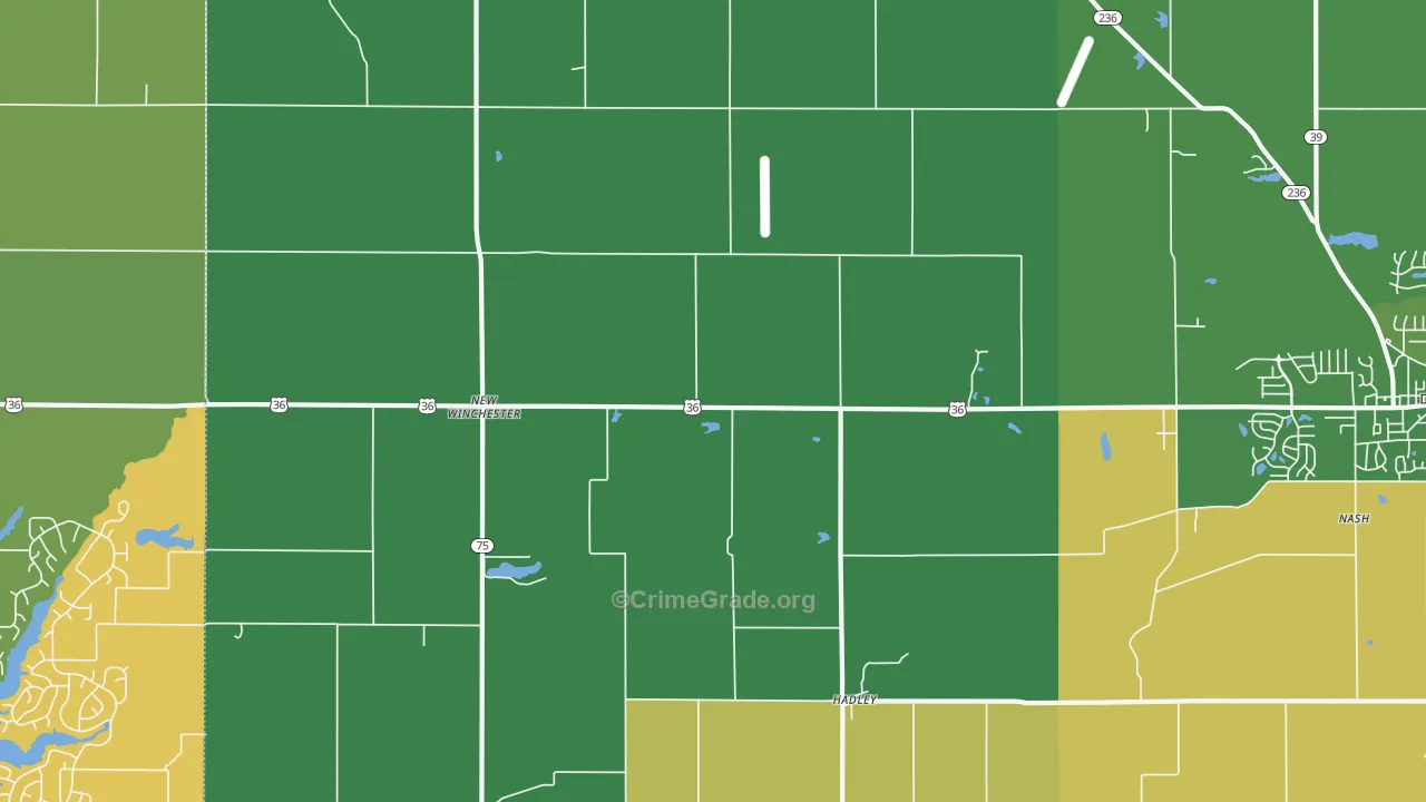 New Winchester, IN Map of Theft Rates
