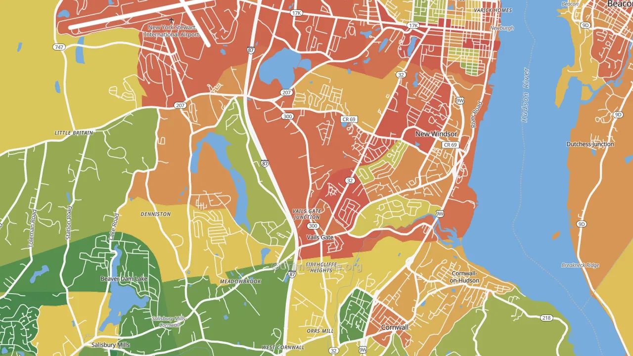 New Windsor, NY Map of Theft Rates