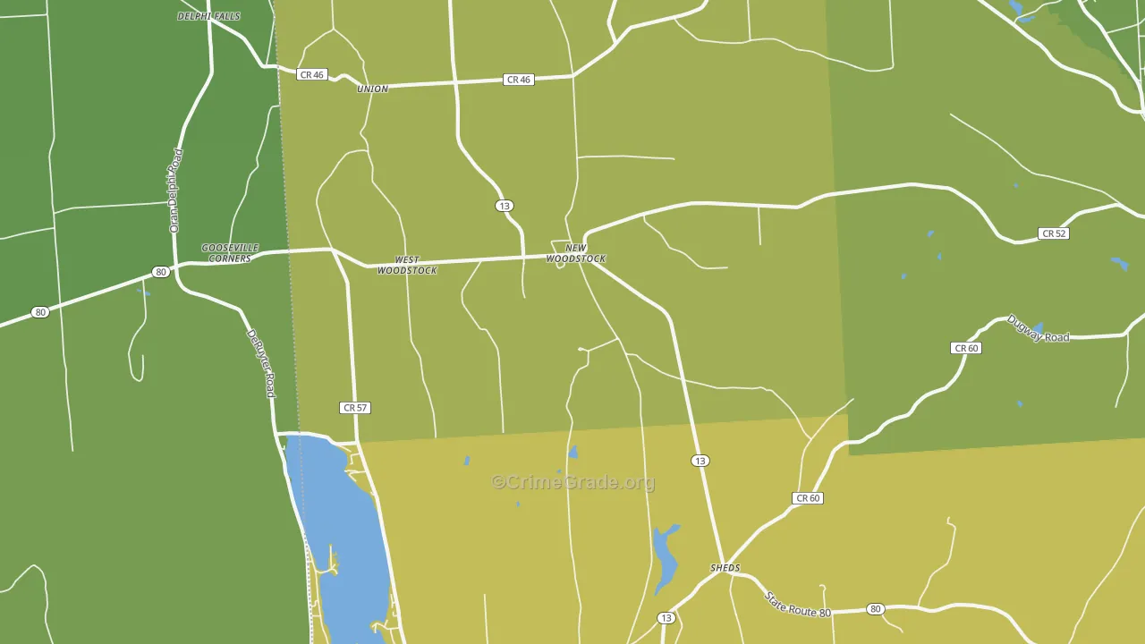New Woodstock, NY Map of Theft Rates