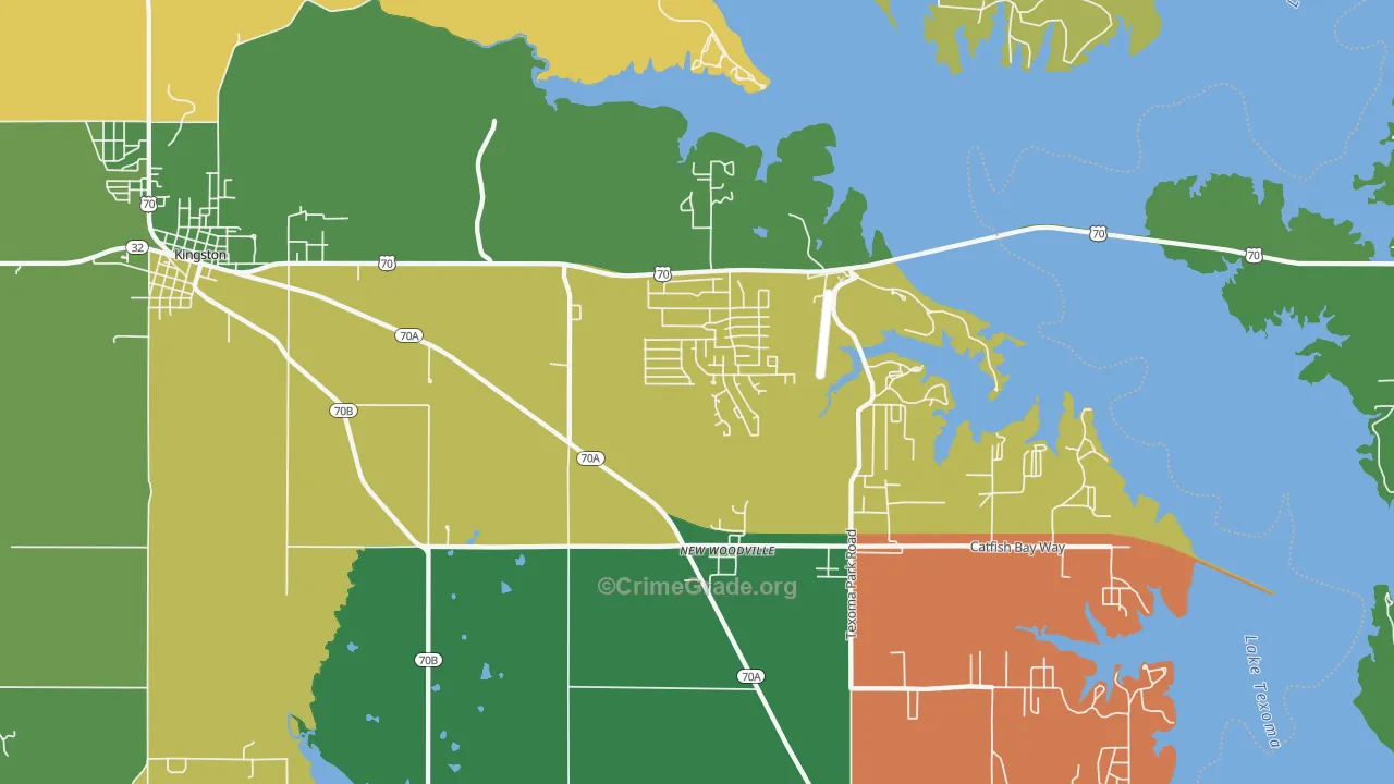 New Woodville, OK Map of Theft Rates
