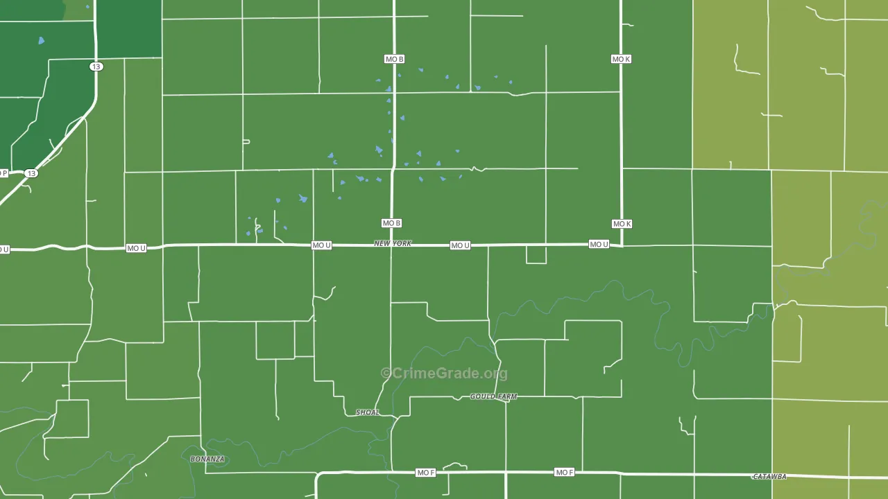 New York, MO Map of Theft Rates