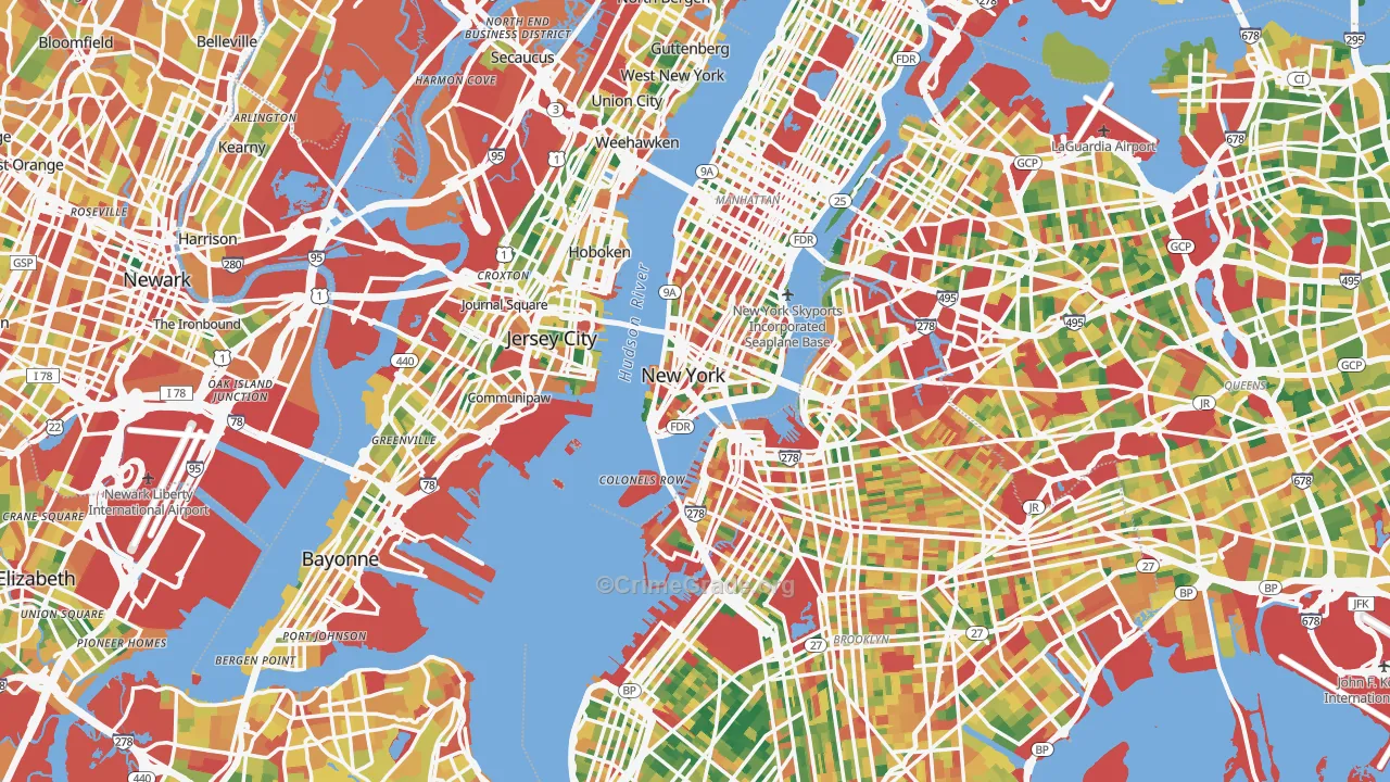New York, NY Map of Theft Rates