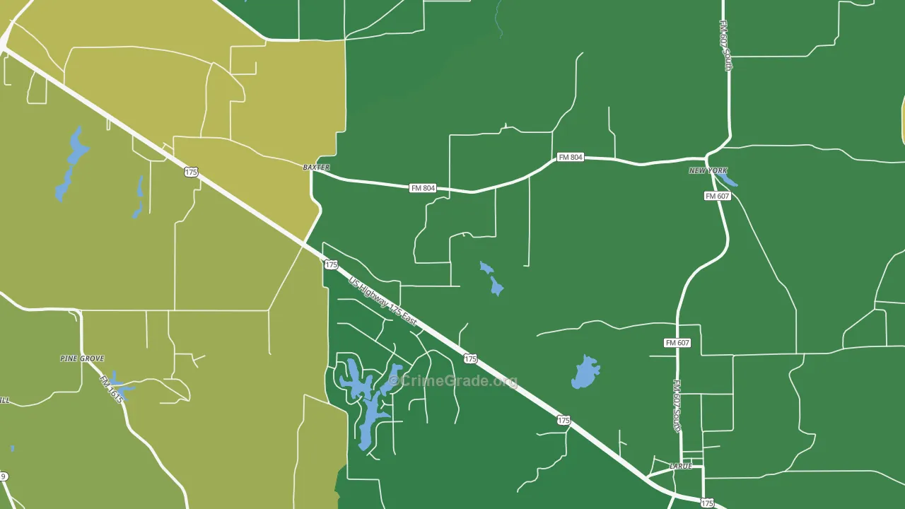 New York, TX Map of Theft Rates
