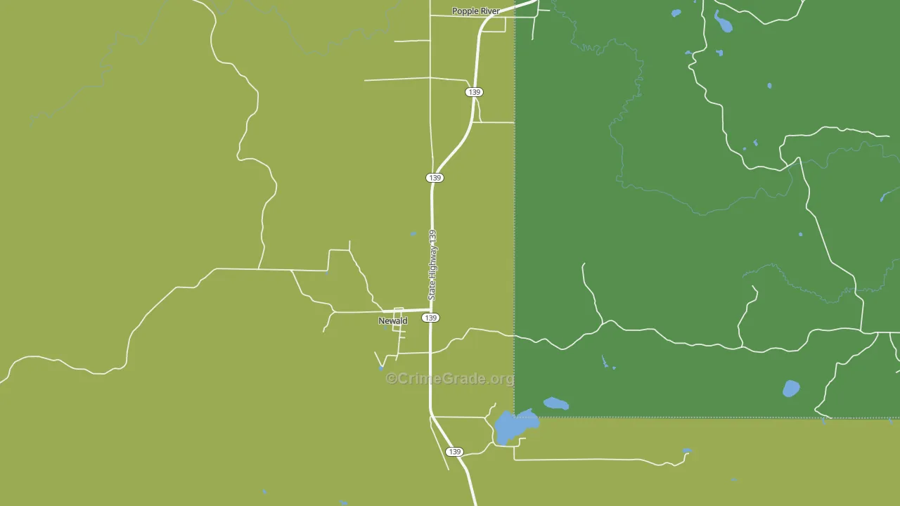 Newald, WI Map of Theft Rates
