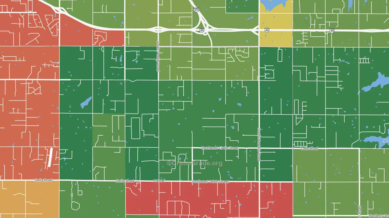 Newalla, OK Map of Theft Rates