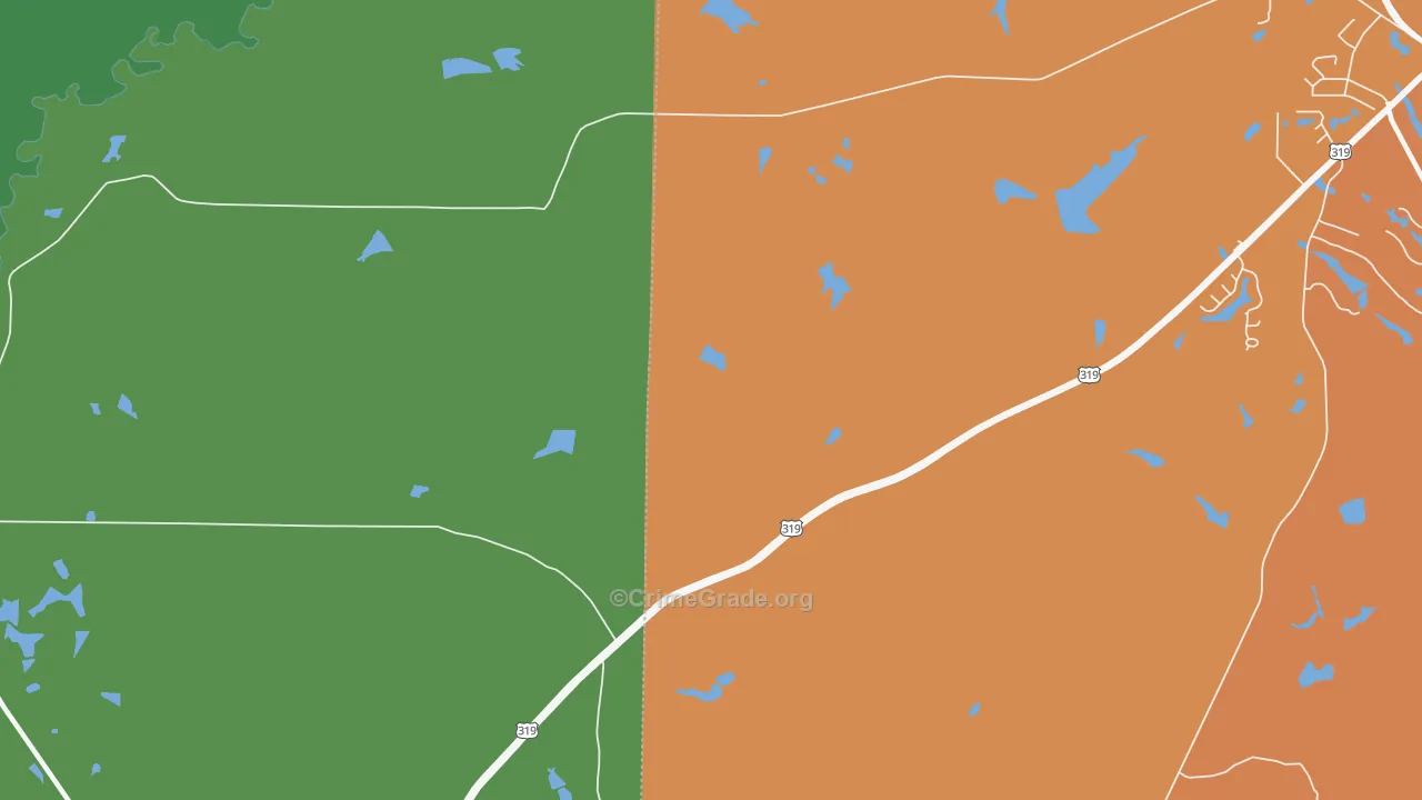 Newark, GA Map of Theft Rates