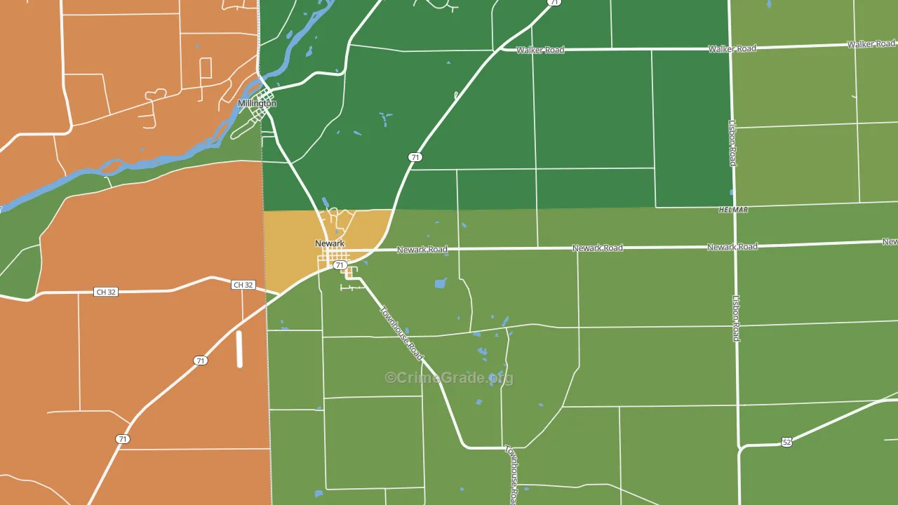 Newark, IL Map of Theft Rates