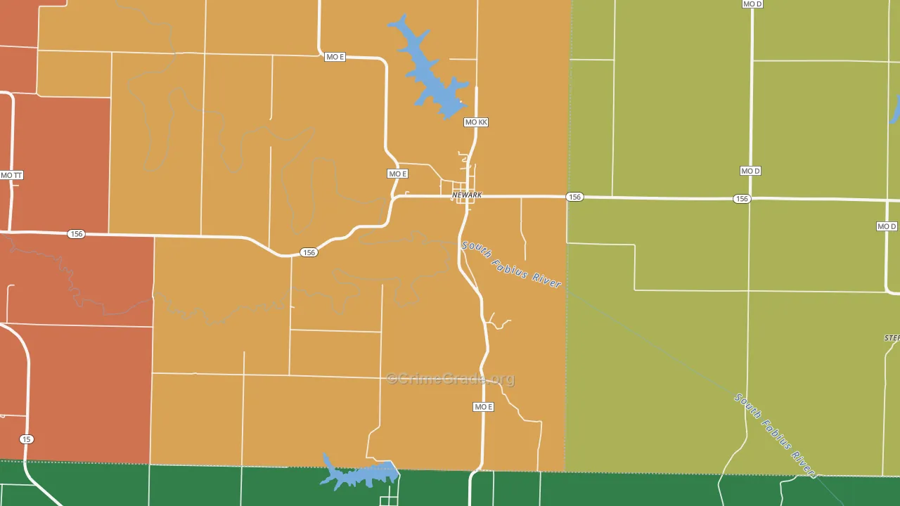 Newark, MO Map of Theft Rates