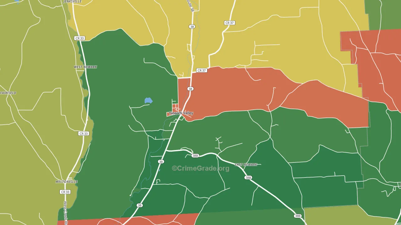 Newark Valley, NY Map of Theft Rates