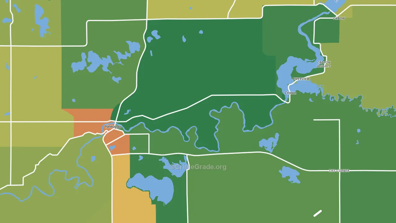 Newaygo, MI Map of Theft Rates