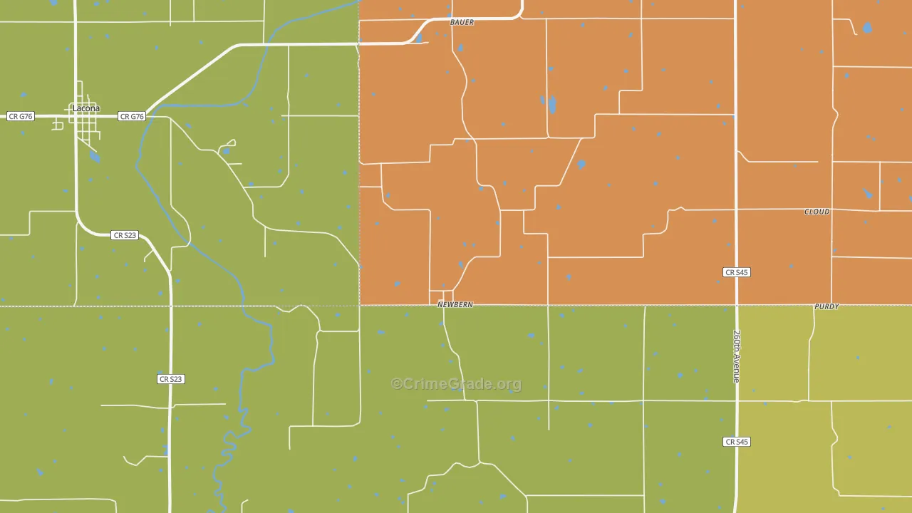 Newbern, IA Map of Theft Rates