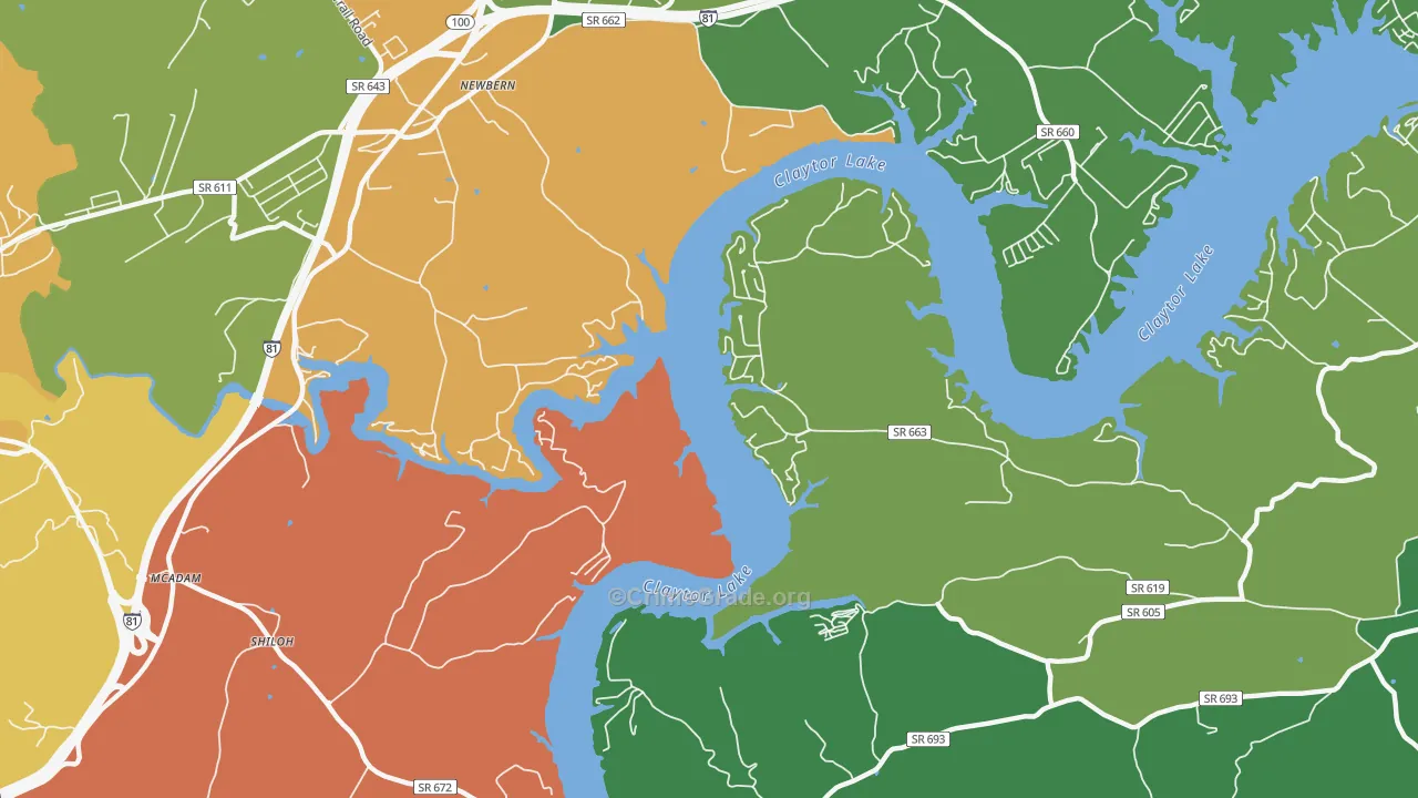 Newbern, VA Map of Theft Rates