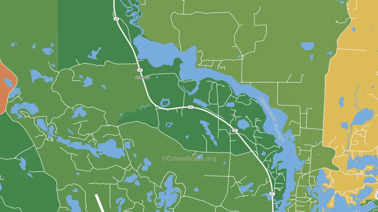 Newbold, WI Map of Theft Rates