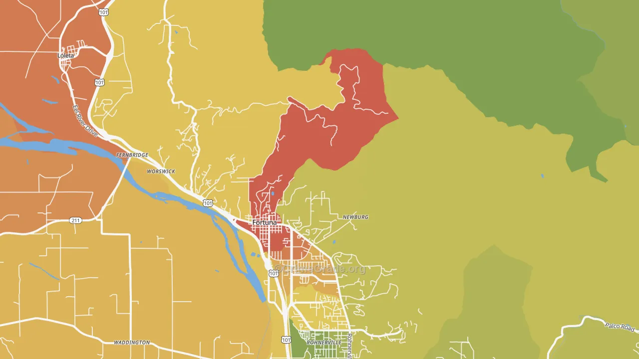 Newburg, CA Map of Theft Rates