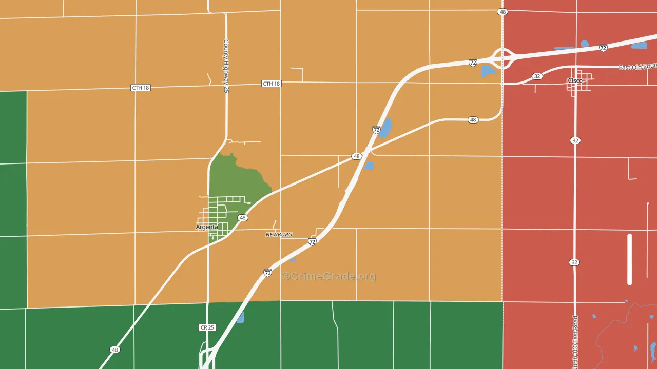Newburg, IL Map of Theft Rates